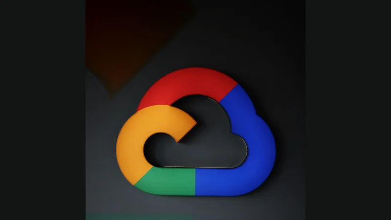 3D-Render des Google-Cloud-Logos in Google-Farben auf dunklem Hintergrund — Nextcloud als Alternative zu Google & Microsoft